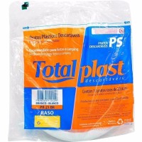 Detalhes do produto Prato branco pacote com 10 unidades.