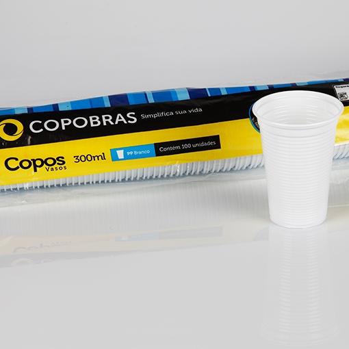 Copo descartável 300 ml transparente pacote com 100 unidades